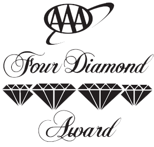 Aww, this image shows a logo with four diamonds, the text &ldquo;Four Diamond Award,&rdquo; and a circular emblem above. Top it at 140 characters, always ending the sentence.